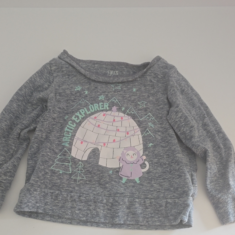Falls Creek Grey Kids Arctic Explorer Graphic Sweatshirt with Pastel Accents